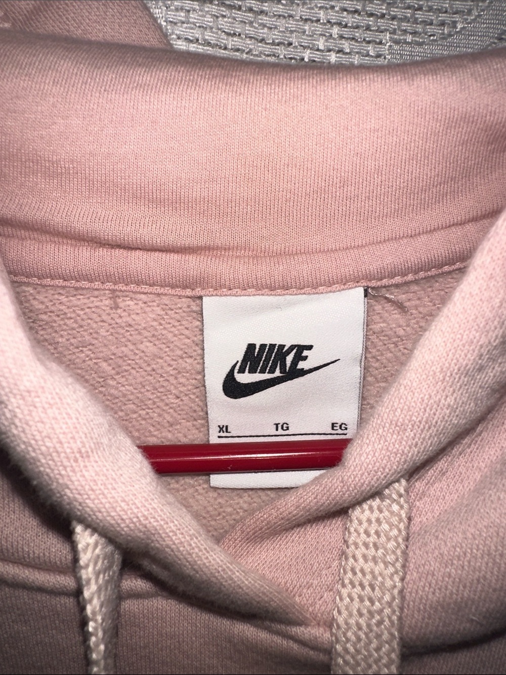 Nike Sportswear Essential Women XL Pink Oxford Rose Gold Fleece Hoodie - Picture 2 of 6